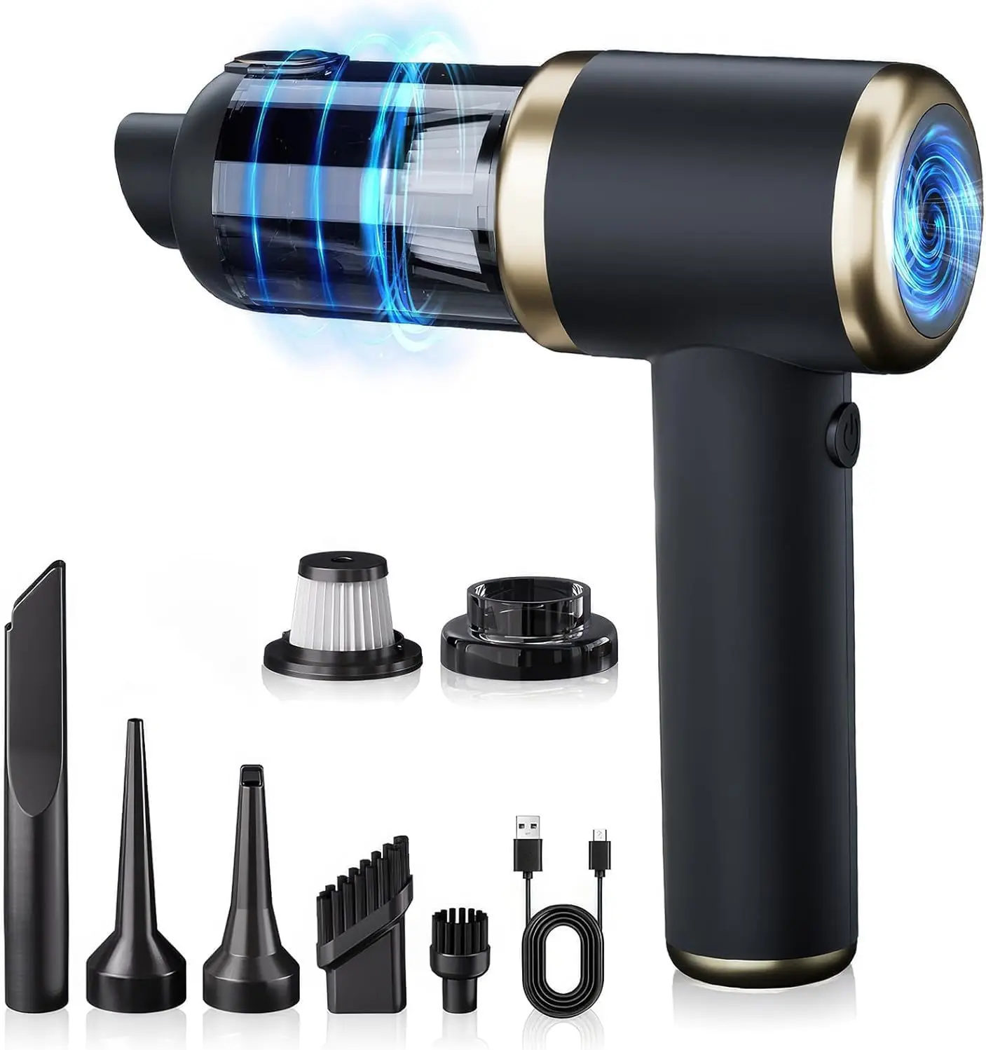 Cordless Car Vacuum Cleaner with 4-in-1 Accessories for Cars, Homes, Offices & Pets - Powerful Suction Power & Multifunctional Accessories，Truck Accessories