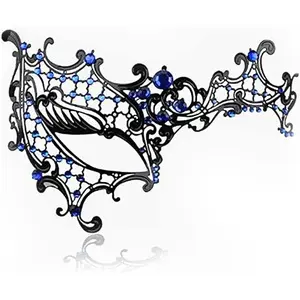 Masquerade Mask for Women Shiny Laser Cut Metal Rhinestone Mask Party Porm  Mask