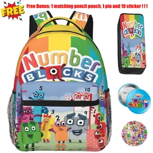 Large Capacity number blocks Backpack number block Laptop Backpack number blocks toys All Over Print School Bookbag Shoulder Bag for Travel Daypack, Great for Coachella, Holiday Gift Exchange