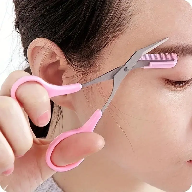 Eyebrow Trimmer Scissor With Comb Lady Woman Men Hair Removal Grooming Shaping Stainless Steel Eyebrow Remover Makeup Tool Cutting