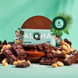 ALOHA The Pa'akai Bar | 6 Bars | 14g Plant Protein, 10g Fiber, 5g Sugar | Hawaiian Macadamia Nuts + Dark Chocolate + Hawaiian Sea Salt | Vegan, Gluten-Free