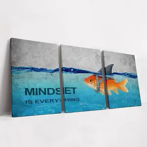 Inspirational Canvas Wall Art Poster Set, Motivational Quotes Printed on Wood, Entrepreneurial Decor Bundle, Pack of 3