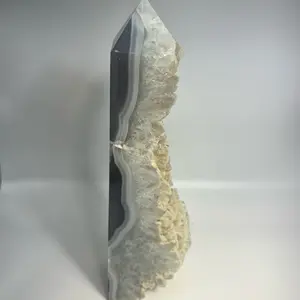 Blue Lace Agate Druzy Statement Tower | 2.8 lb Natural Agate | One of a Kind Crystal