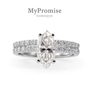 2.5ct Beyond the Horizon Ring Wedding Set Stacking Ring Marquise Cut VVS Moissanite Ring Jewelry Band Perfect Birthday Engagement Wedding Anniversary Christmas Valentine's Day Gift