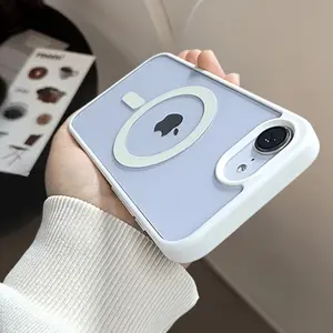 Magnetic case for iPhone 17e 16e Case Thin Slim Transparent Anti-Yellow Acrylic Protective Phone Case Cover
