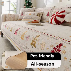 Fashion Christmas Tree Sofa Cushion Sofa Cover, Non-Slip Durable Washable, Multiple Colors, Reusable for All Seasons, Cat Scratch Resistant