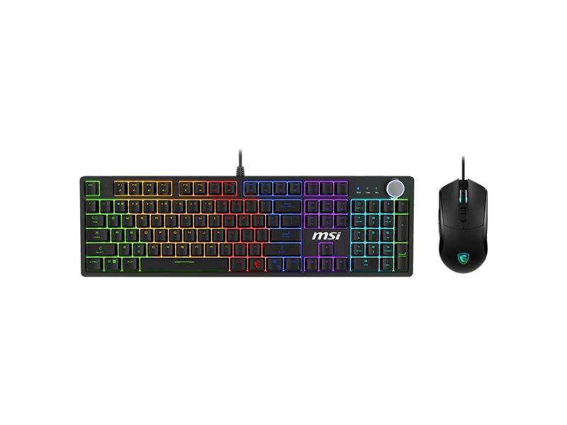 MSI Forge GK320 Combo RED US - Gaming RGB Keyboard & Mouse Set, Full Keys Anti-Ghosting, 12,800 DPI Optical Sensor, 13-Mode RGB, up to 12,800 DPI, Black