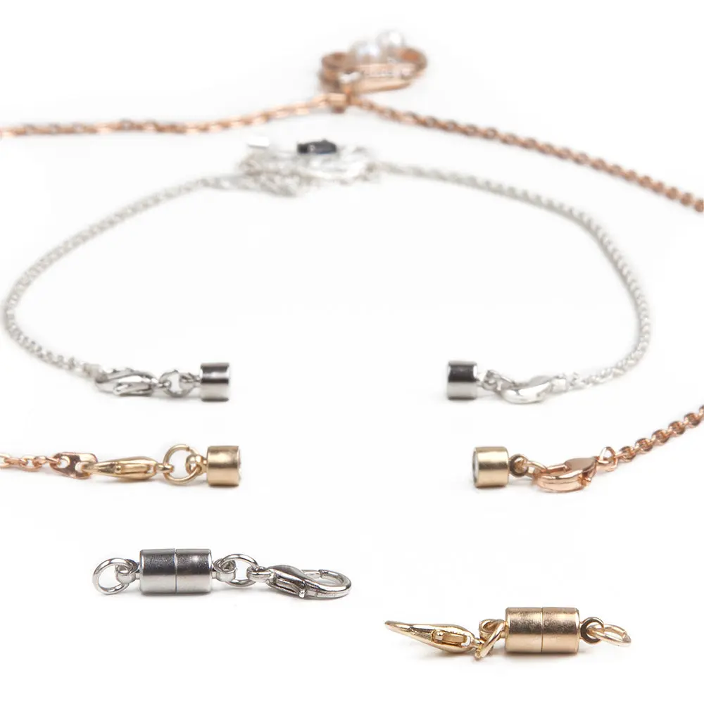 Gold and Silver Small Barrel Magnetic Jewelry Clasps