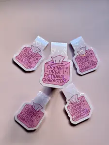 Crying Over Fictional Characters Pinky Magnetic Bookmark: Bookworm Gift