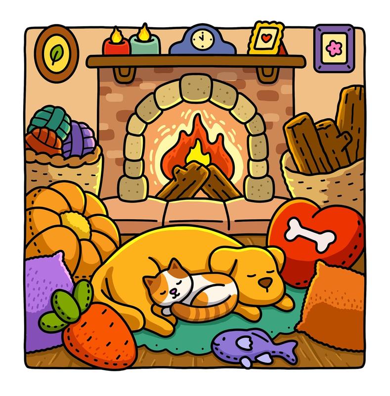 Cat Moments: Meow Life Coloring Book for Adults and Teens Paperback