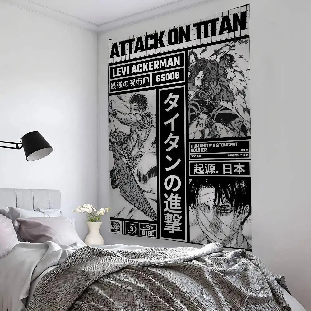 A-Attack On Manga T-Titan Tapestry Bedroom Living Bar Garden Outdoor Microfiber festival Decoration Background Art Banner