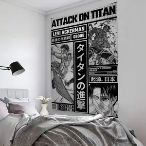 A-Attack On Manga T-Titan Tapestry Bedroom Living Bar Garden Outdoor Microfiber festival Decoration Background Art Banner