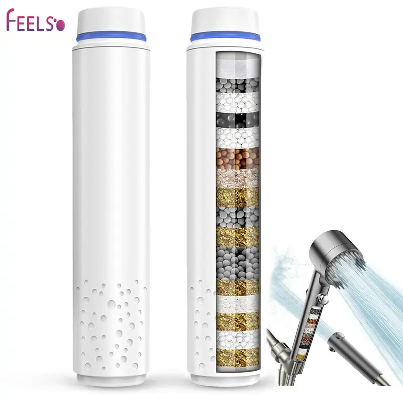 FEELSO 2 Pack Shower Filter for DY1 Massage Shower Head, 18 Stage Replacement Filters for Hard Water Remove Chlorine and Harmful Substances Purification Clean, Showerhead Filter, Handheld Showerhead