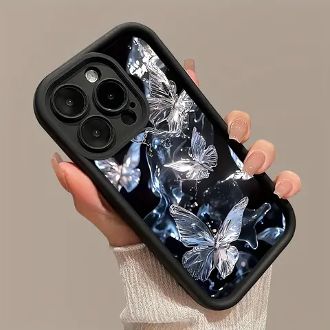 Butterfly Pattern Phone Case, Anti-drop Phone Protective Cover, Phone Accessory Compatible with iPhone 16 15 14 13 12 11 XS XR X Mini Plus Pro Max Shell