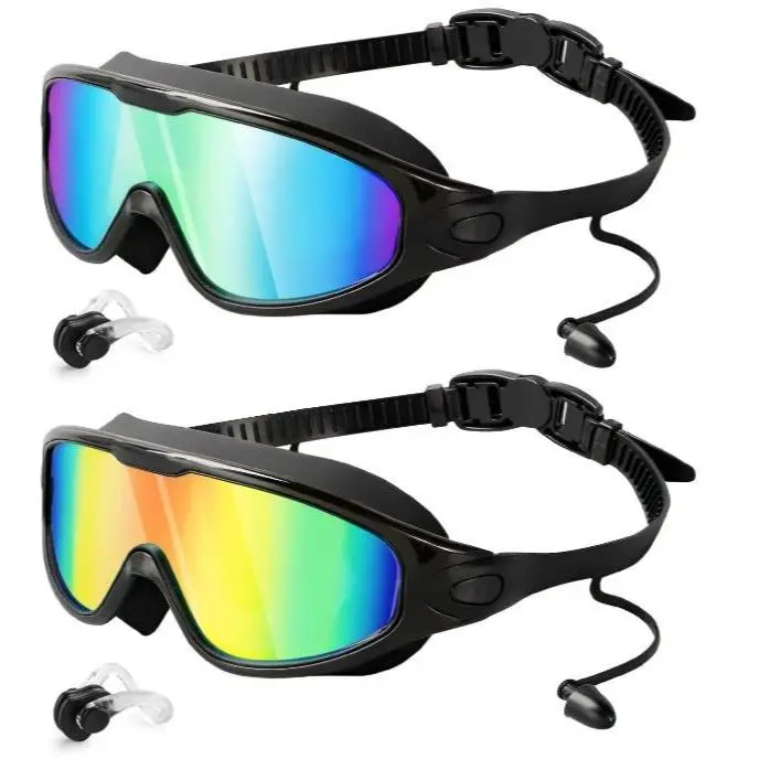 MARISUN Swim Goggles 2 Pack, Wide View Anti Fog&UV Swimming Goggles for Audlt, No Leaking Swim Glasses for Men Women Kids summerwins tiktokshopbacktoschool