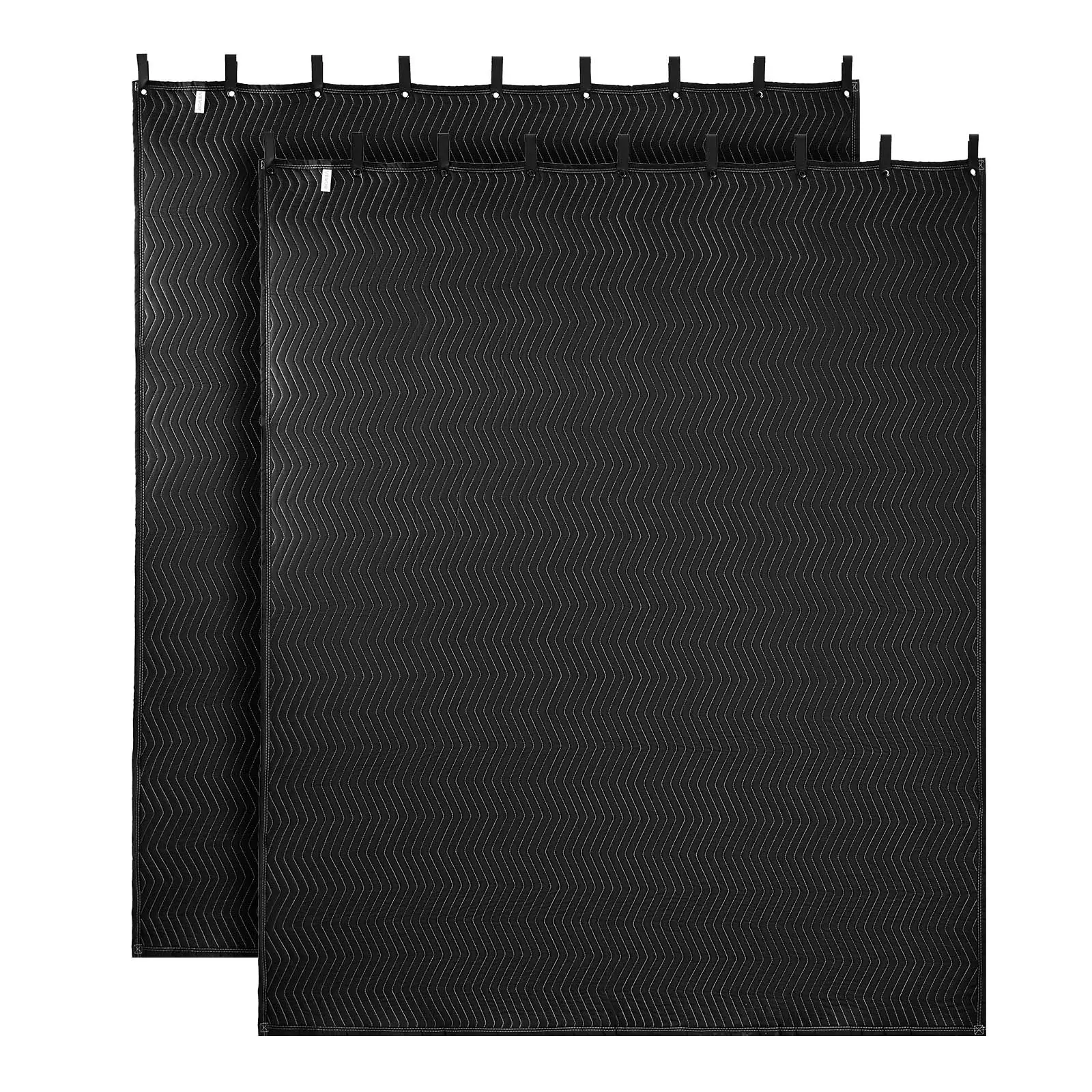 【summerfinds】VEVOR 2 Pcs Sound Dampening Blankets, Summervibes,Summervibes, Soundproof Curtains with 96 x 80 in, Soundproof Blanket with Grommets, Studio Grommeted Blanket, for Window, Door, Light Blocker, Music Recording, Black