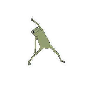 STRETCHING FROG STICKER