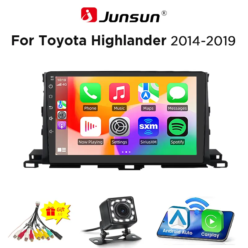 Toyota Highlander 2014-2019 Android Touchscreen Stereo Car Audio, Wireless CarPlay Touchscreen, Built-in Android Auto, 4G+WiFi 6+128GB, 2+32GB WiFi, 4G RAM 64G ROM, In-Car Nav, Bluetooth, DSP, 48-EQ, SWC, AM/FM Radio, Wireless Intelligent Systems
