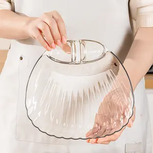 Shell-shaped Plate with Sauce Dish, Divided Dinner Plate, Multifunctional Household Shell Plate