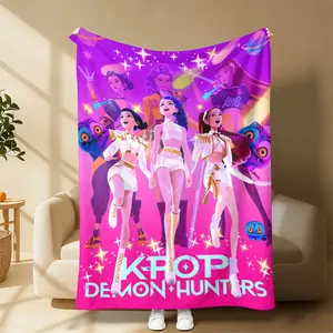 Countdown Sale! K-POP Blanket Dreamy Purple Pink Anime Style Soft Cozy Lightweight Warm Throw Sofa Bed Travel Nap Office Camping Air Conditioner Use Perfect Holiday Gift Home Decor KPOP Fans Teen Girls A gift suitable for fans, friends and children