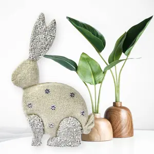 Good Hare Day Beaded Spring | Easter Table Decor in White