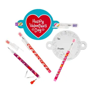 Stacking Pencil Valentine Exchanges with Card for 24