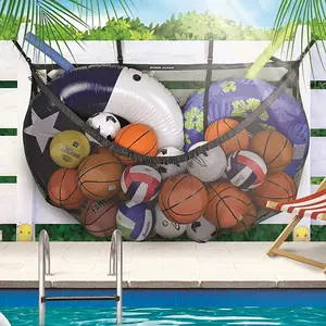 Pool Storage Bag, Large Capacity Hanging Mesh Bag, Inflatable Toy Swimming Ring Storage Bag, Swimming Pool Accessories