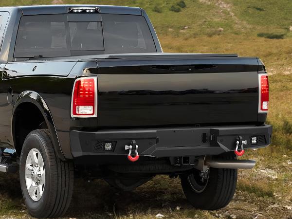 Rear Back Bumper w/Lights for 2010-2018 Dodge Ram  2500/3500HD, 2010 2011 2012 2013 2014 2015 2016 2017 2018  Ram Truck Steel Rear Bumper w/LED Lights, D-rings