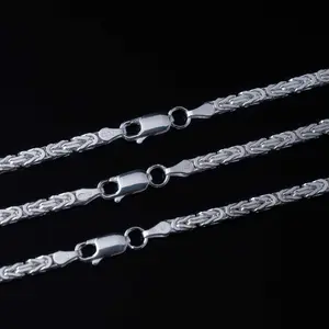 3MM Byzantine Chain Real Solid 925 Sterling Silver Made in ITALY