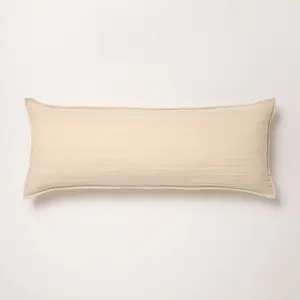 14"x36" Tonal Stripe Oblong Throw Pillow Tan - Hearth & Hand with Magnolia
