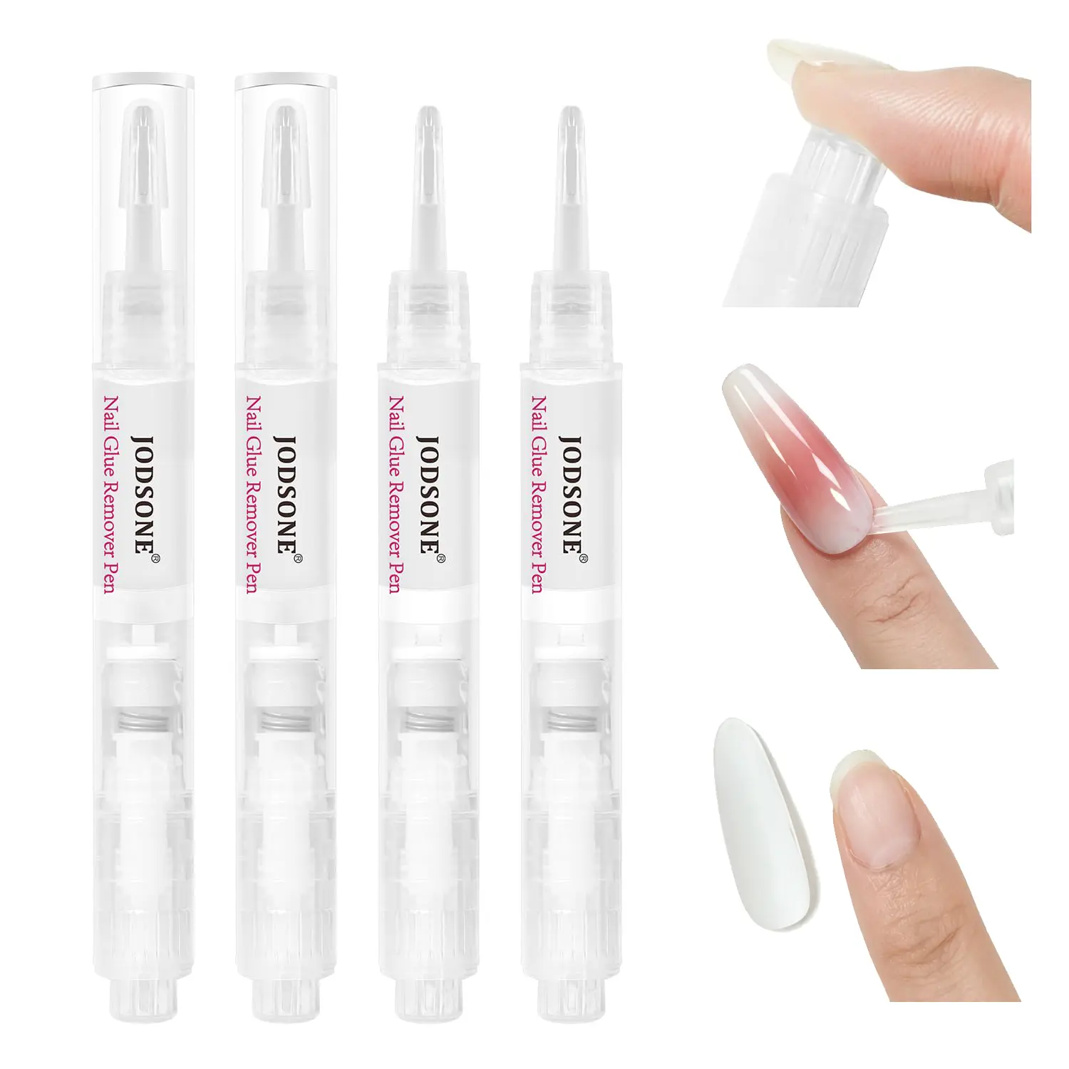 4-Pack JODSONE Nail Glue Remover | 15s Fast Removal for Press On Nails, Acetone-Free with Gentle Nail Care