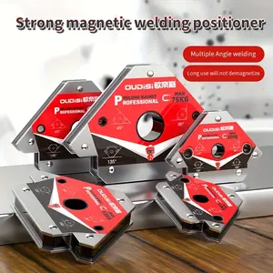 Magnetic brackets for welding pieces, with a torque range from 25 to 165.35LB, are multi-angle support tools used for welding. These magnetic arrow clamping brackets are specifically designed for metal processing at 45, 90, and 135-degree angles