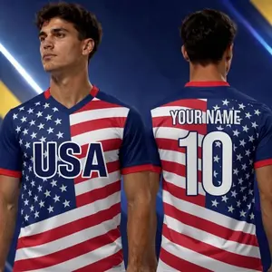 Personalized USA Football Jersey, Custom Soccer Fan Shirt, Name Number Tee