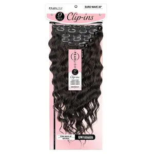 Sensationnel Pearlish 15A 100% Virgin Remy Hair 9 Pcs Clip-Ins Weave - EURO WAVE 20"
