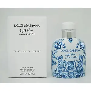 Dolce & Gabbana Light Blue Summer Vibes (Tester) for Men 4.2oz Eau de Toilette Woody Aromatic Fragrance Dolce & Gabbana Light Blue Summer Vibes (Tester) for Men 4.2oz Eau de Toilette Woody Aromatic Fragrance