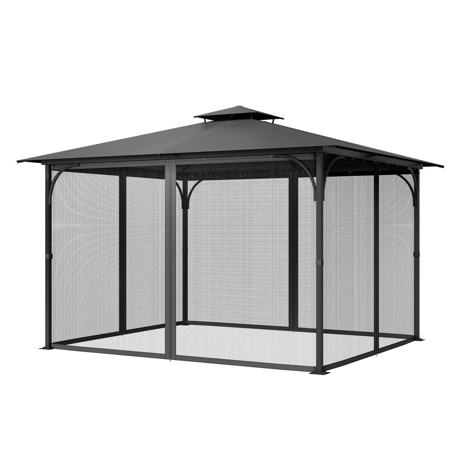 VEVOR Gazebo Netting Replacement, Fit Most 10x 13x 6.8 FT Gazebo Curtain, Outdoor Garden Net, 4-Panel Sidewall Mesh Net, Patio Midge Netting with Double Zipper, Canopy Screen (Netting Only)