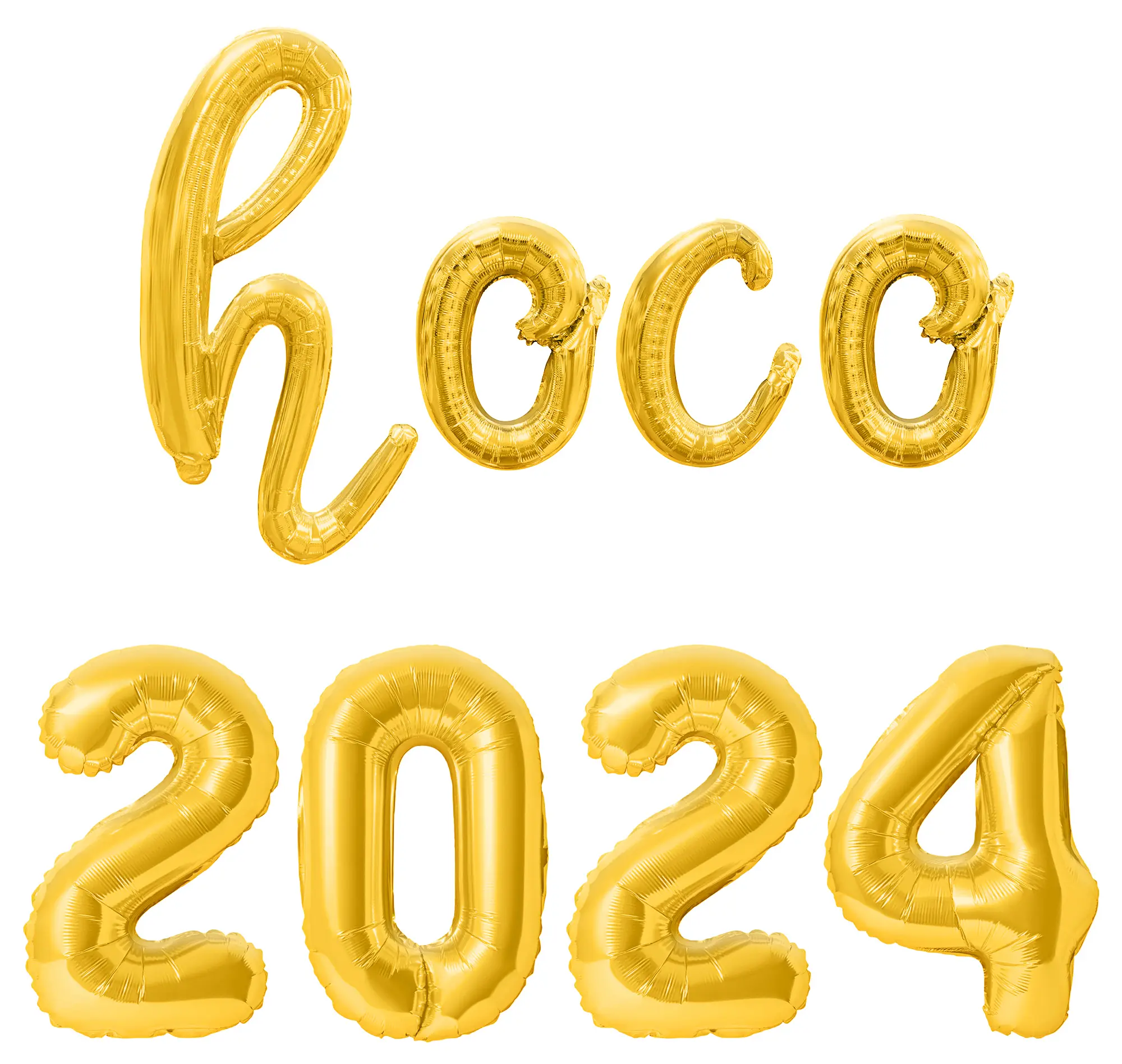 Cursive Script Letter Balloons - HOCO 2024 16" Inch Alphabet Letters Foil Mylar Balloon Homecoming Party Banner