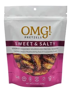 OMG Pretzels LLC Sweet & Salty 5.5oz Crunchy Snack Mix Premium Craft Pretzels Gift Ready Snack Perfect Balance Flavor for Sharing & Everyday Snacking