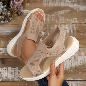 Thick Sole Sandals for Women Open Toe Platform Wedge Heel Comfort Walking Breathable Mesh Summer Sandals