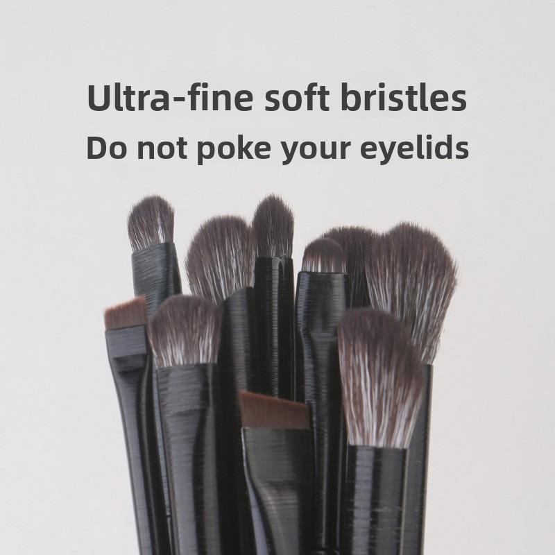 Soft Bristle 10-Piece Makeup Brush Set Eyeshadow Eye Makeup Blending Aegyo-sal Eyeliner Detail Nose Shadow Brush Beauty Tools