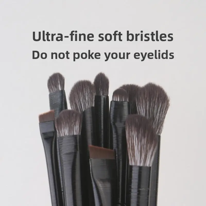 Soft Bristle 10-Piece Makeup Brush Set Eyeshadow Eye Makeup Blending Aegyo-sal Eyeliner Detail Nose Shadow Brush Beauty Tools