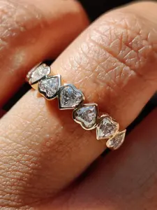 Heart Zircon Ring, Heart Cluster Ring, Artificial Sparkling Heart Design, Eternal Love Symbol, Perfect Valentine's Day Gift, Suitable for Various Occasions