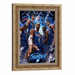 POSTER PRINT UNFRAMED Oklahoma City Thunder "Bring the Thunder", team superstar art prints, OKC fan wall decorations