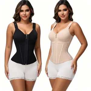 2-piece set, women's waist trainer with built-in bra, breathable shapewear, suitable for daily wear and postnatal use