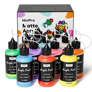 Nicpro 12 Colors Matte Acrylic Paint Set with Precision Applicator Caps, 1oz/30ml Car Freshie Paint for Freshie Supplies, DIY Crafts & Small Business Makers, No Brushes Needed, Easy for Beginners