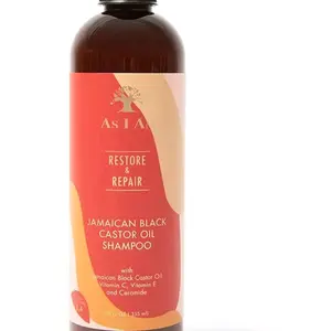 As I Am Jamaican Black Castor Oil Shampoo 12 oz with Jamaican Black Castor Oil, Vitamin C & Ceramide for Hydration