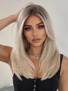 Medium Length Synthetic Fiber Wig for Women, Natural Look, Comfortable Wear, Custom Styling Options for All Seasons