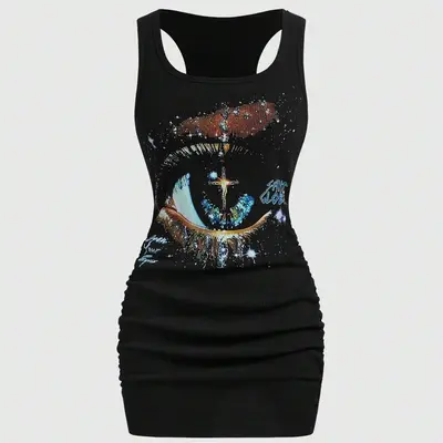 chrome hearts bodycon dress Chrome Hearts x Bella Hadid 'RS3' Logo Mini Dress - Black Dresses, Clothing - CHH52151