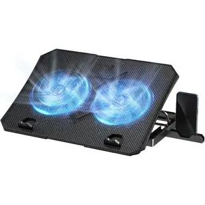 Laptop Cooling Pad, Gaming Laptop Cooler 2 Fans for 10-15.6 Inch Laptops, 5 Height Stands, 2 USB Ports (S039)