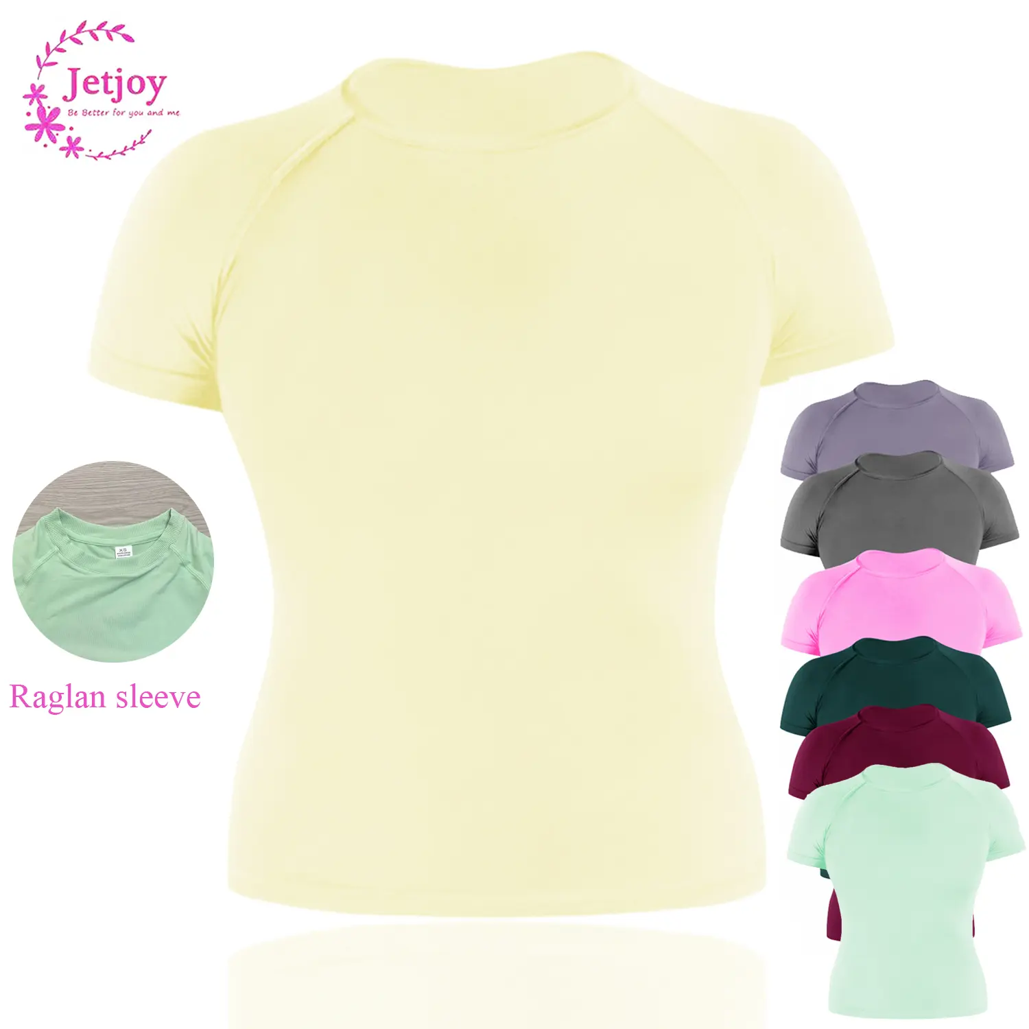Jetjoy Crop Top Workout Shirts for Women, Short Sleeve Seamless Gym T Shirts Short Sleeve Running Workout Tops Sporty Crew Neck Casual Breathable Sportswear Going Out Sports T-Shirt Tank Top,summerwins,summeroutfits,vacationoutfits,beachoutfits